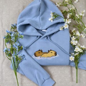 Capybara Lovers Embroidered Sweatshirt, Cozy Animal Crewneck, Nature Lovers Shirt, Gift For Girlfriend