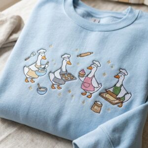 Embroidered Goose Baking Sweatshirt, Funny Baker Tee, Goose Chef Shirt, Baking Gift for Women