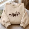 Embroidered Western Sweatshirt, Cowboy and Cattle Crewneck, Beige Ranch Sweatshirt, Country Gift for Cowgirl or Cowboy
