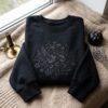 Embroidered Tone On Tone Vintage Flowers Sweatshirt, Botanical Cottagecore Floral Tee