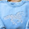 Embroidered Floral Horse Sweatshirt, Coastal Cowgirl Country Crewneck