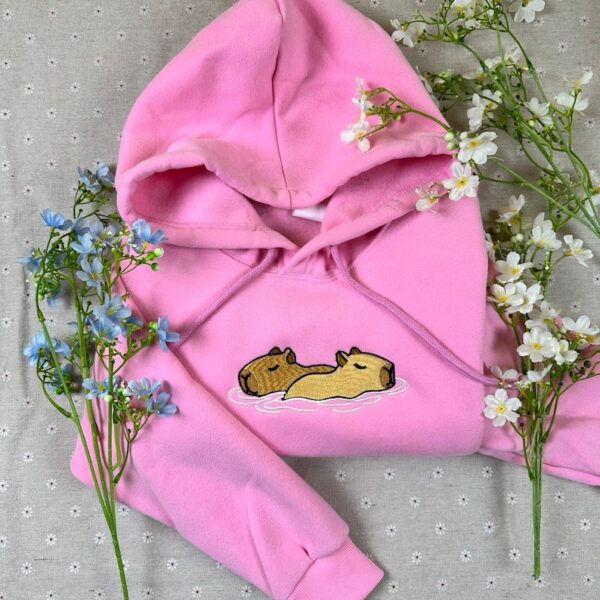 Capybara Lovers Embroidered Sweatshirt, Cozy Animal Crewneck, Nature Lovers Shirt, Gift For Girlfriend