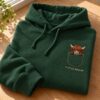 Highland Cow Embroidered Hoodie, A Little Moo-dy Sweatshirt, Cow Quarter Zip, Highland Cow Lover Gift
