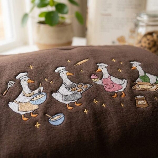 Embroidered Goose Baking Sweatshirt, Funny Baker Tee, Goose Chef Shirt, Baking Gift for Women
